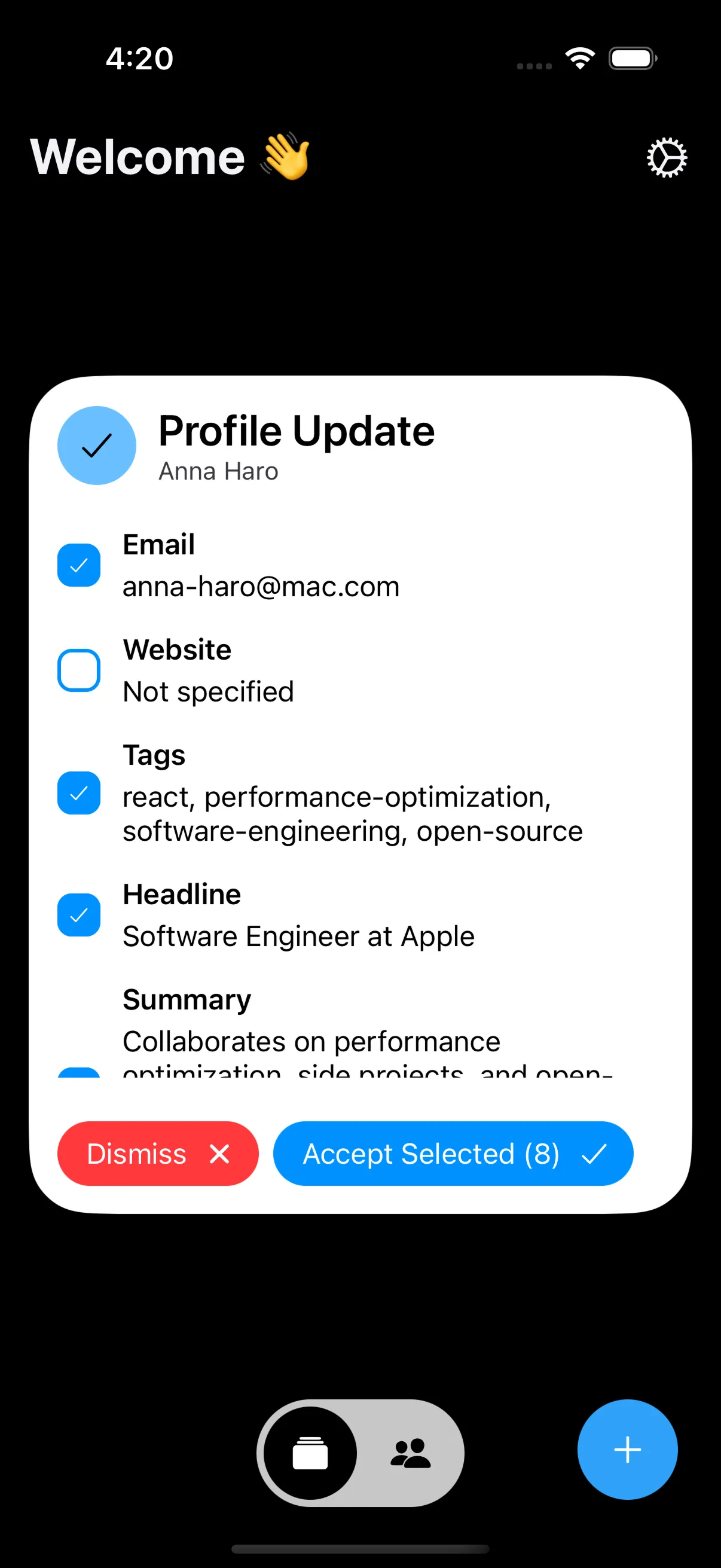 Contact Dashboard - Unified view of all your connections