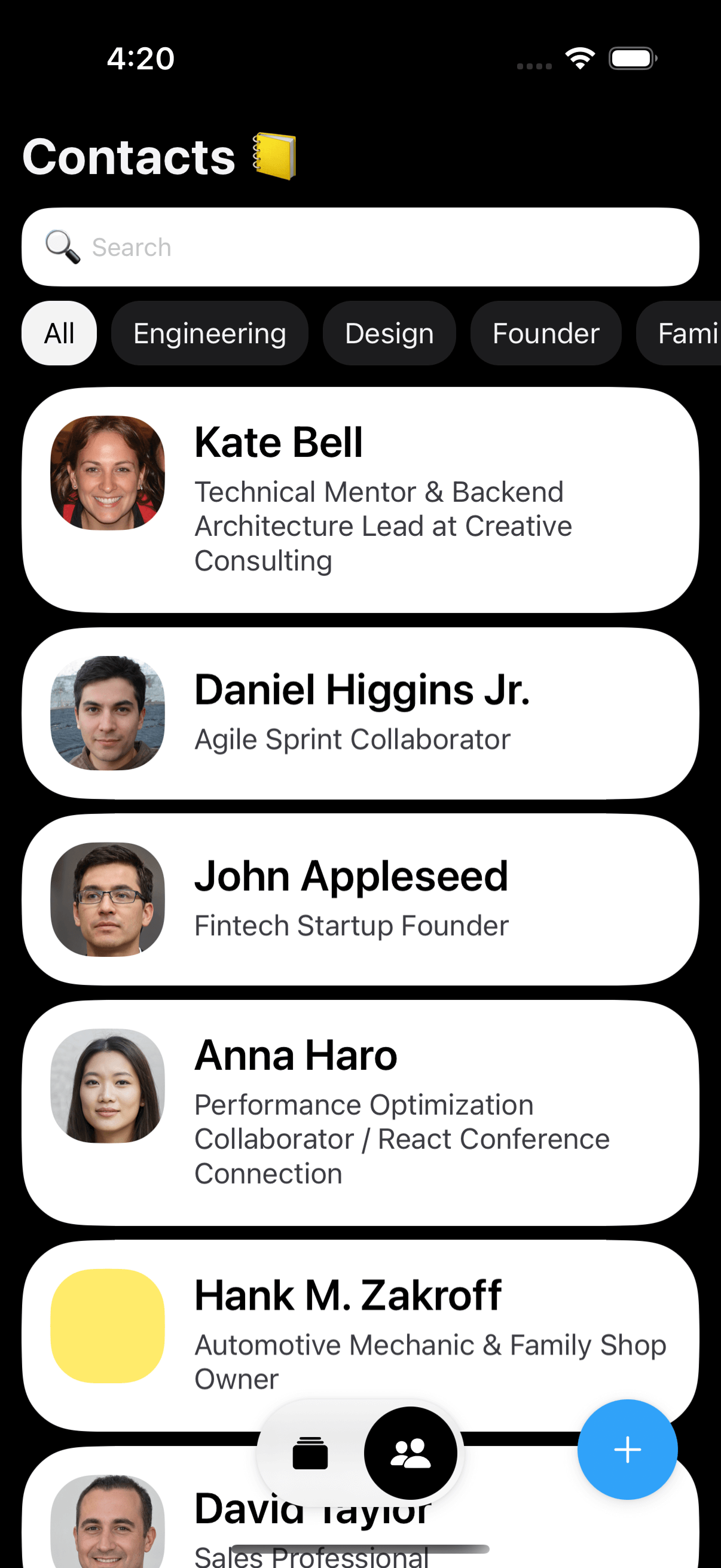 Contact List - Unified view of all your connections